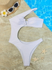 New European and American One-Shoulder Solid Color Strapless One-Piece Bikini