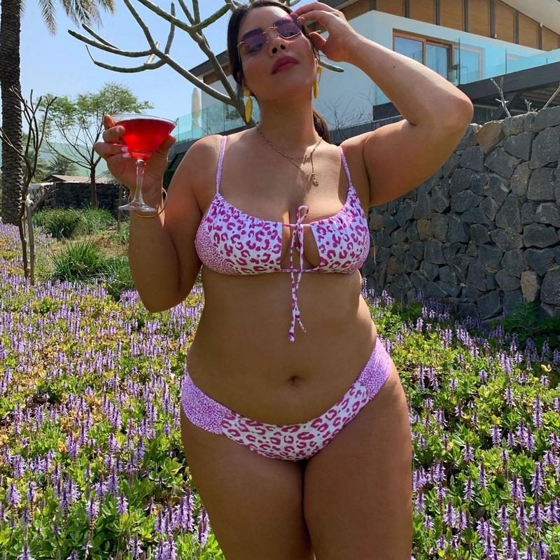 Leopard Print And Polka Dot Bikini Tie Two-Piece Swimsuit Sexy European Style S-XXXL_09