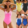 2025 New European Solid Lace One-Piece Swimsuit Hot-Selling Swimwear