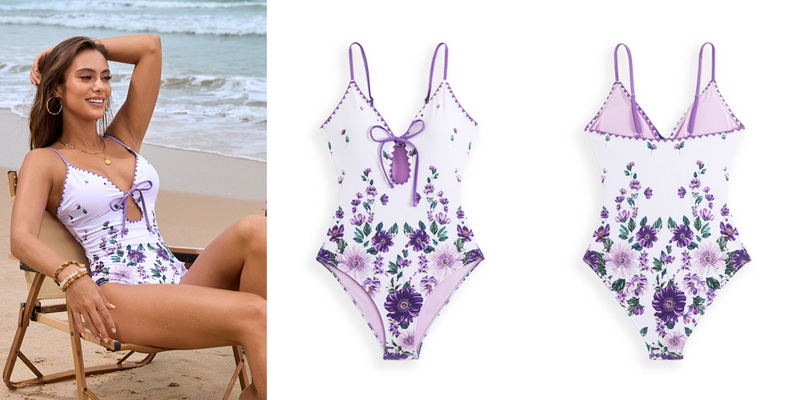 2025 New Custom Floral Shell-Edge One-Piece Swimsuit Set_16