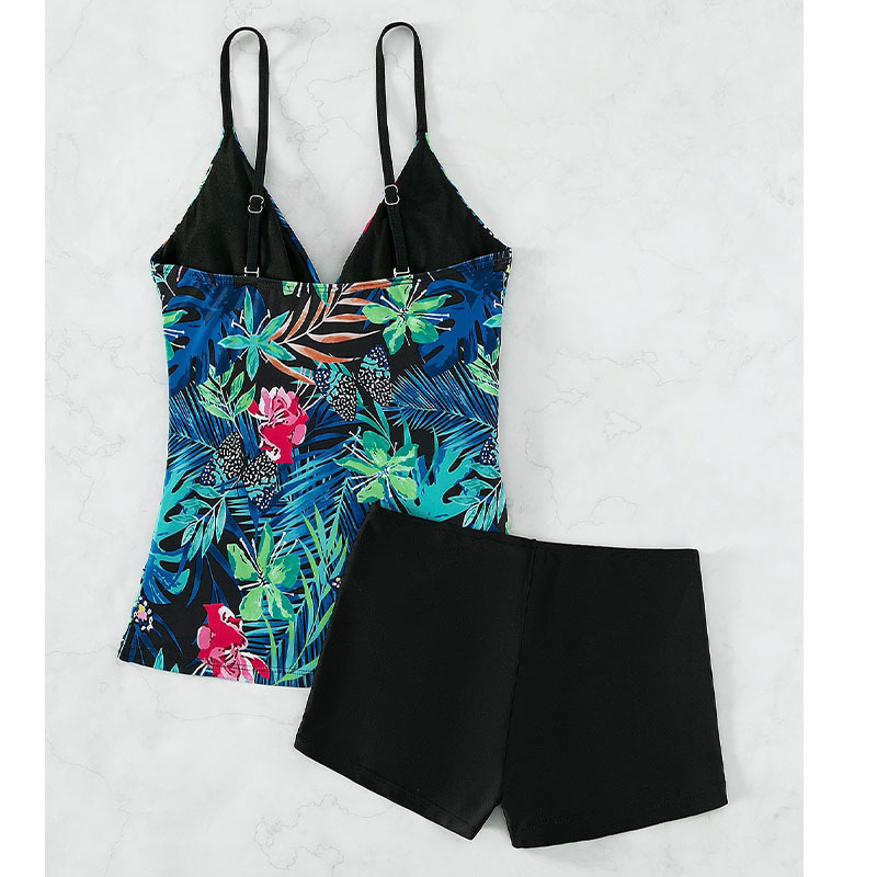 2025 New Western Style Two-Piece Swimsuit – Printed Modest Boyshort Bikini Set