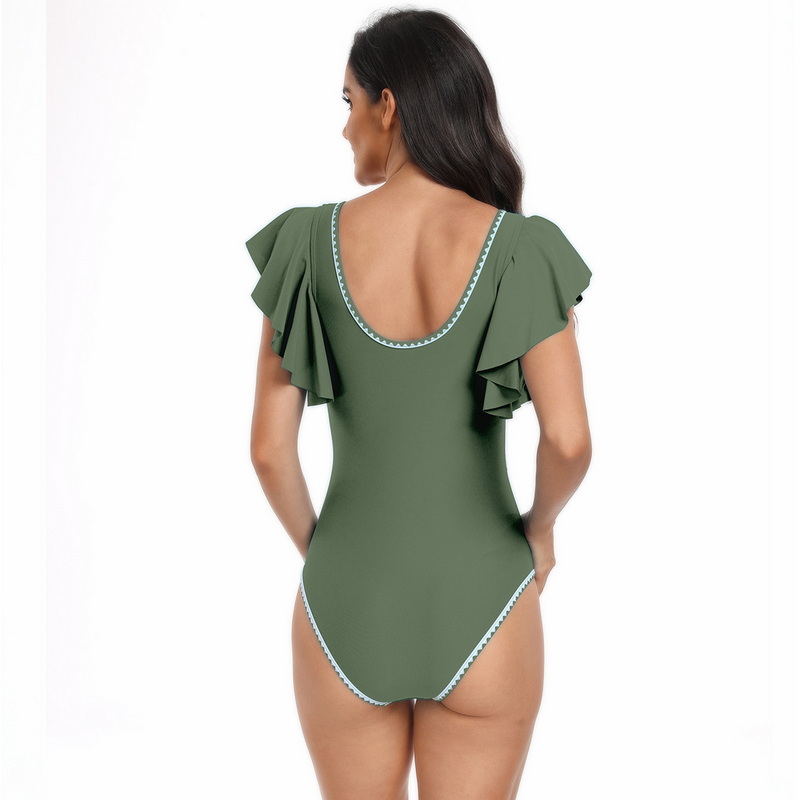 New One-Piece Swimsuit for Women - European Ruffle Trim Sexy Bikini Swimwear_08