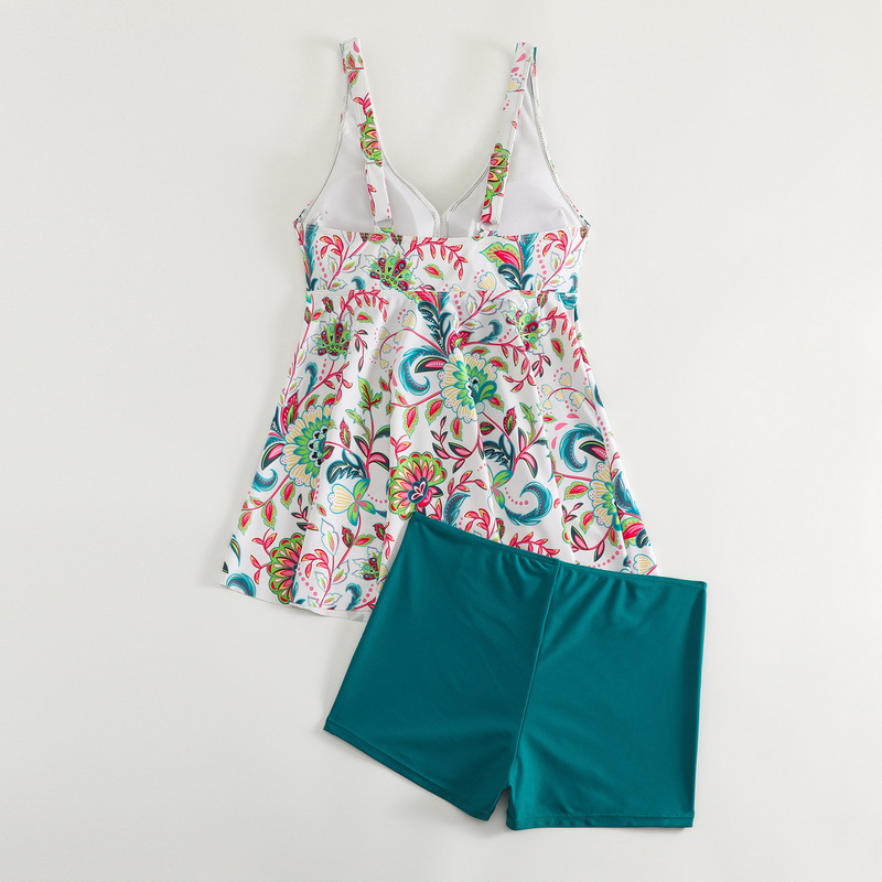 New European Sports Two-Piece Swimsuit - Plus Size with Boyshort Bottoms_22