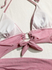 New Sexy Three-Piece Bikini Set - Solid Color Tie Beachwear for Vacation and Hot Springs