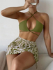 Printed Three-Piece Bikini Set - Includes Cover-Up Women's Swimwear