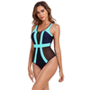 2025 New Western Style Swimsuit – Color Block One-Piece Women's Swimwear