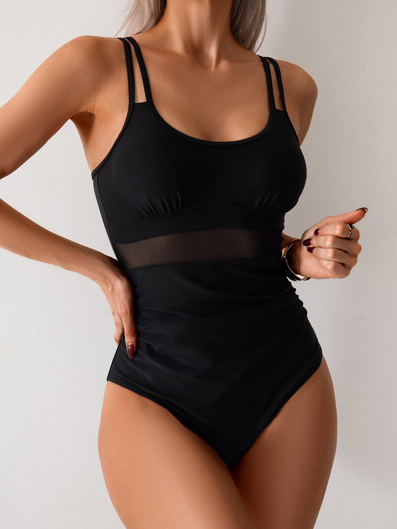 2025 Mesh Patchwork One-Piece Swimsuit - European Bikini Style_21