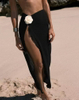 New 3D Floral Beach Skirt, Solid Color Long Dress For Seaside Vacation