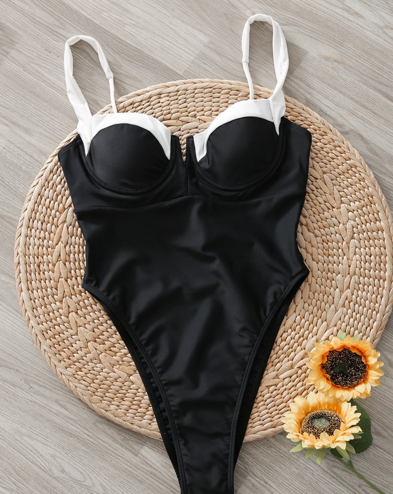 2025 New Solid Color French Vintage One-Piece Swimsuit, Sexy Slim Fit European Style