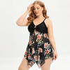 New Plus Size Spa Swimsuit for Women - Quick-Dry Mesh Skirted Two-Piece European Swimwear with Boyshorts