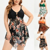New Plus Size Spa Swimsuit for Women - Quick-Dry Mesh Skirted Two-Piece European Swimwear with Boyshorts