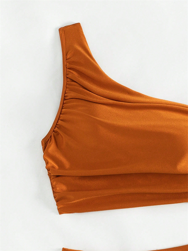 2025 New European Solid Ruched One-Shoulder Bikini With Sexy Open Back_01
