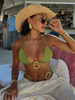 2025 New Sexy Solid Halter Bikini With Tie Design In European Style