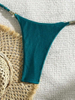 New European Solid Bikini With Metal Accents, Sexy Halter Tie Backless Swimsuit