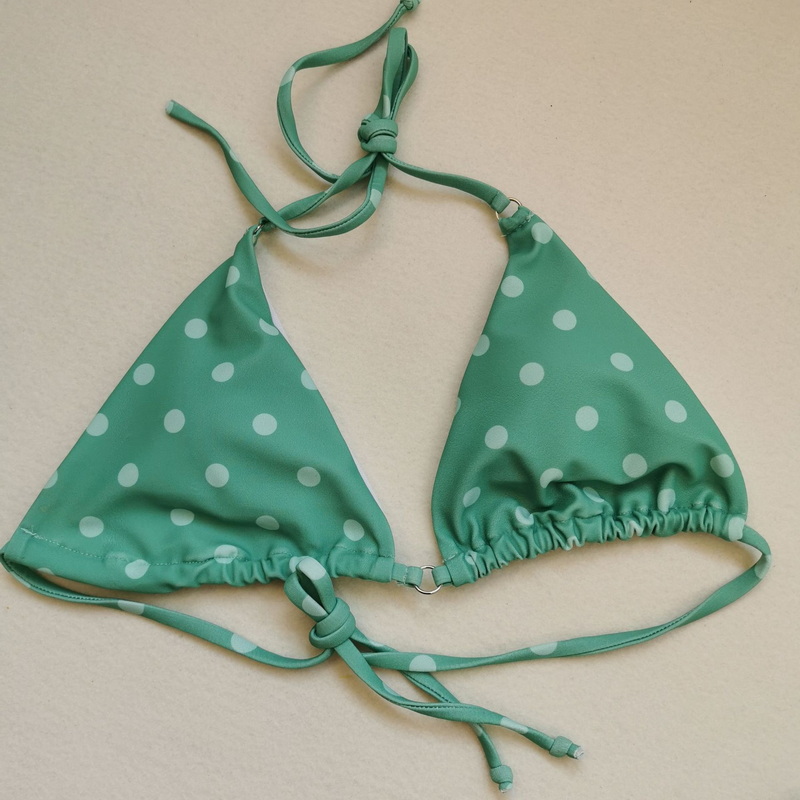 Ribbed Twist Front Bandeau Bikini With High Slit Swimsuit_29
