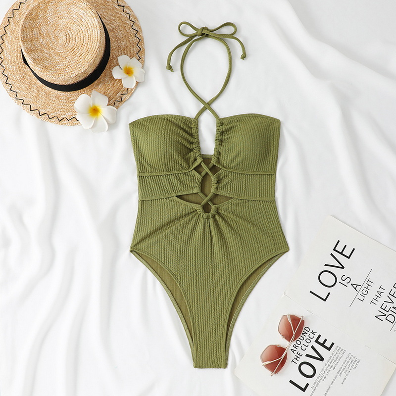 2025 New Ins-Style European One-Piece Swimsuit With Strappy Halter And Cut-Out Design_07