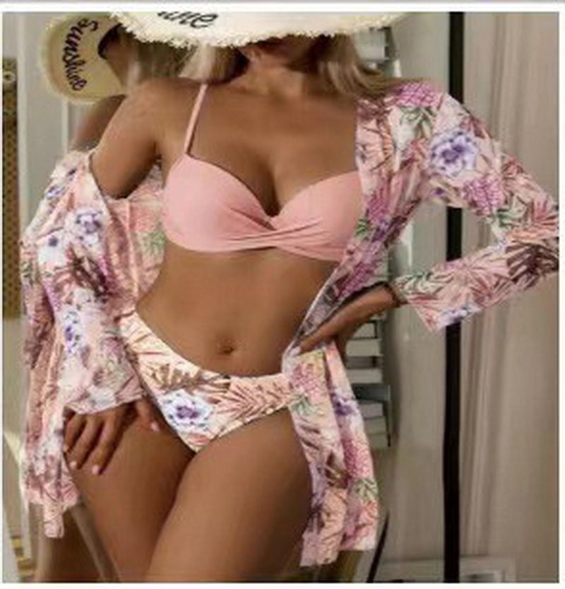 2025 New European Mesh Three-Piece Swimsuit With Twist Front Bikini And Cover-Up_08