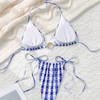 New Western Style Bikini – Sexy Ribbed Bandeau High Cut Twist Front Swimwear