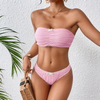 2025 New Solid Color Bandeau Bikini – Western Style Sexy Two-Piece Swimwear