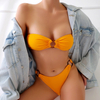 2025 Women's Two-Piece Bikini Set Sexy Solid Color European and American Swimsuit