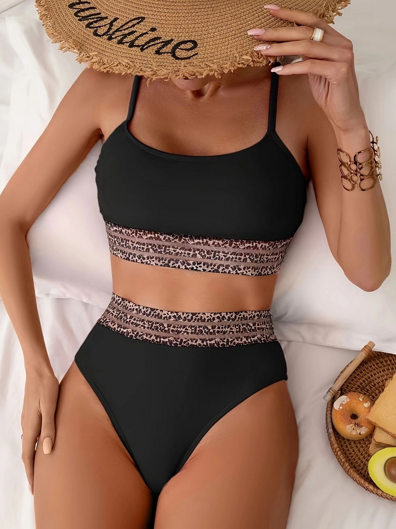 2025 New Western Style Two-Piece Bikini – High Waist Strappy Back Swimwear
