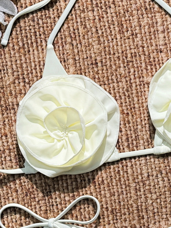 New European and American 3D Floral High Cut Halter Bikini Set_17