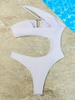 New European and American One-Shoulder Solid Color Strapless One-Piece Bikini