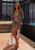 Printed Beach Skirt Three-Piece Set Striped Sexy Backless Bikini Export