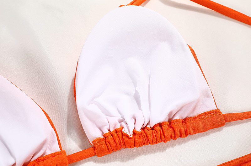 Sexy Two-Piece Bikini For Women Solid Color Nylon Tie Design European Style_05