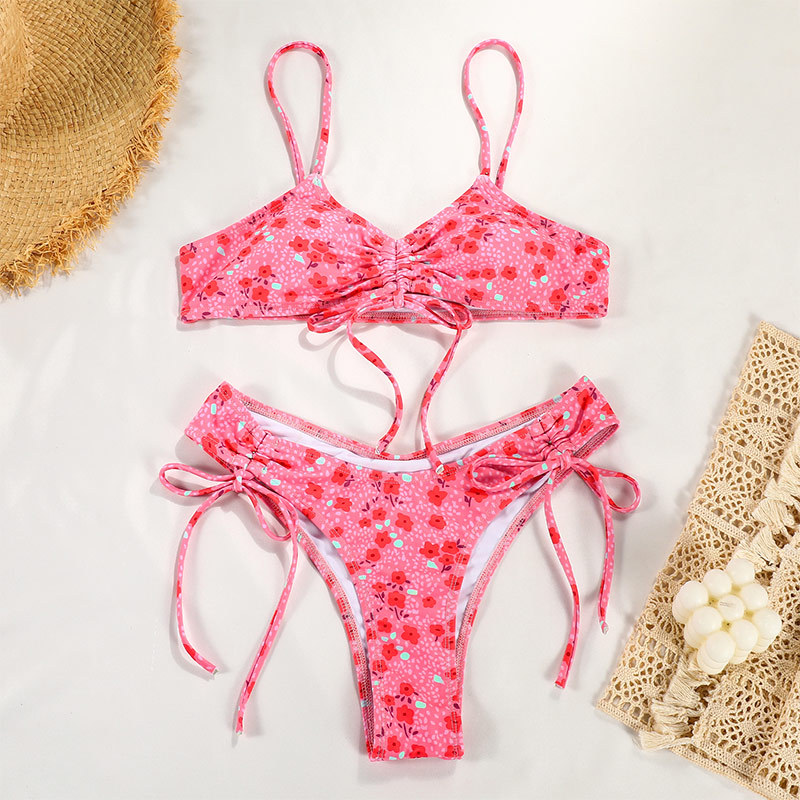 Strappy Printed Tie Bikini Sexy Two-Piece Swimsuit For Women New Color_08