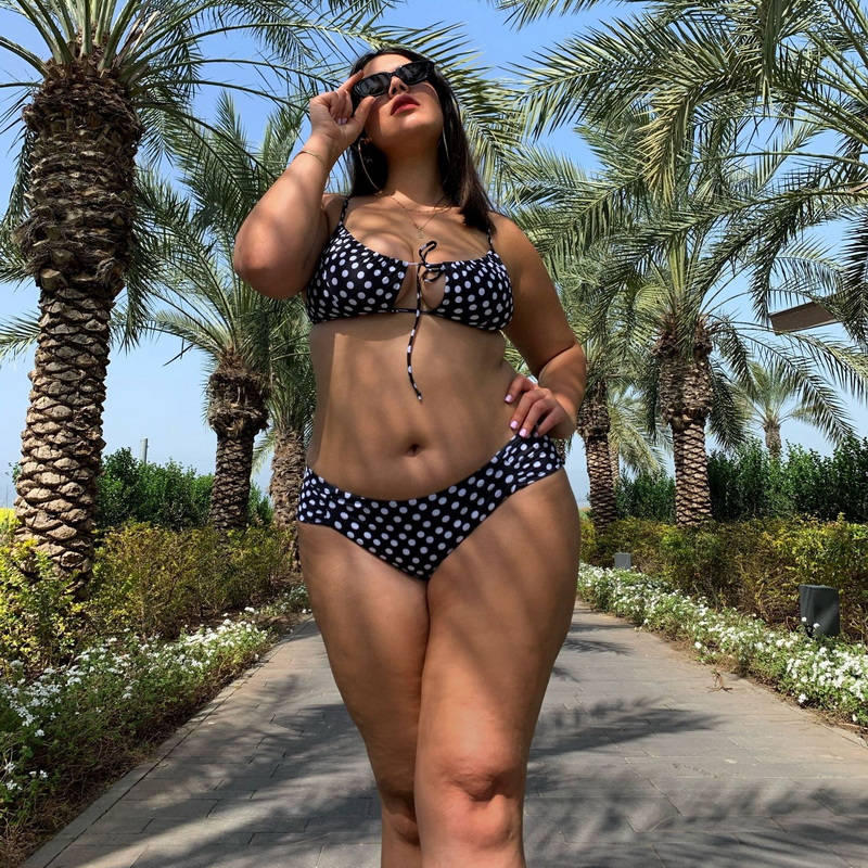 Leopard Print And Polka Dot Bikini Tie Two-Piece Swimsuit Sexy European Style S-XXXL_05