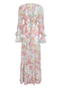 Floral Print Long Beach Dress For Women With Tie Straps Loose Fit Design