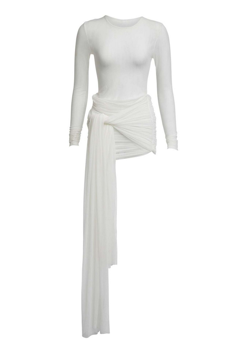 Solid Color Mesh Beach Dress For Women Sexy Two-Color Maxi Dress_01