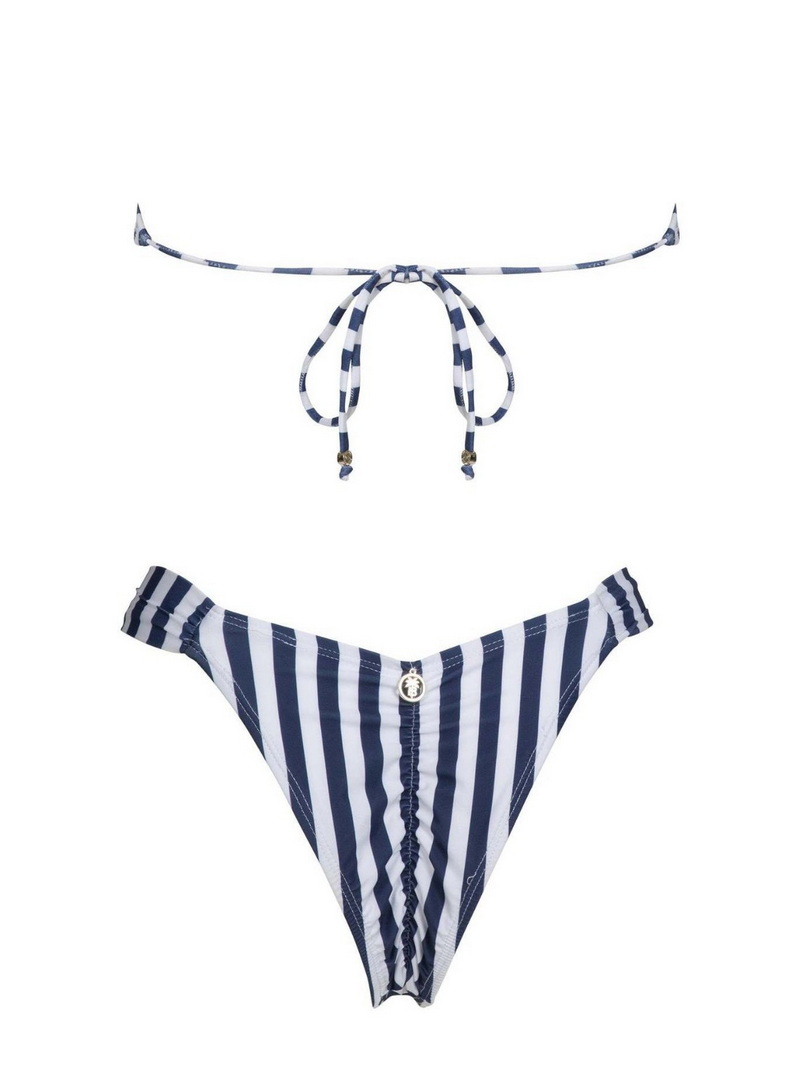 Striped Bandeau Bikini Hot Summer Backless Two-Piece Swimsuit For Women