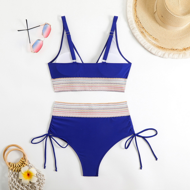 2025 New Solid Color Webbing Hot-Selling High-Waisted Bikini Set In Stock Wholesale_27