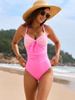 2025 New European Solid Lace One-Piece Swimsuit Hot-Selling Swimwear