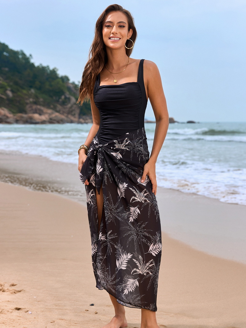 2025 New Floral Print One-Piece Swimsuit Set Hot-Selling Women's Swimwear_22