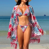 2025 New Three-Piece Bikini Set With Miami Style Tassel Cover-Up Hot-Selling Swimwear
