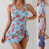 New Western Style One-Piece Swimsuit – Printed Tight Fit Skirted Swimwear