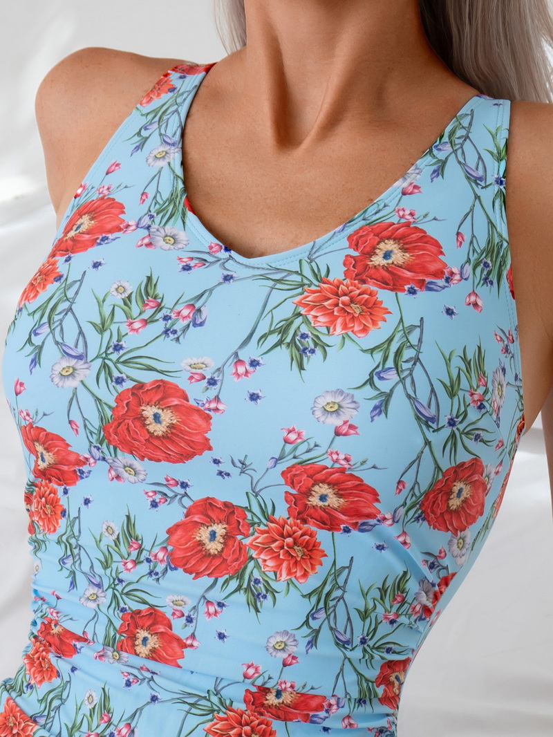New Western Style One-Piece Swimsuit &ndash; Printed Tight Fit Skirted Swimwear_03