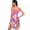 New European Two-Piece Swimsuit - Tummy-Control Plus Size Floral Skirt Swimwear