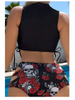 New Sexy Floral Skull Bikini Set - Tight-Fit Two-Piece Beach Swimsuit