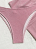 New Sexy Three-Piece Bikini Set - Solid Color Tie Beachwear for Vacation and Hot Springs