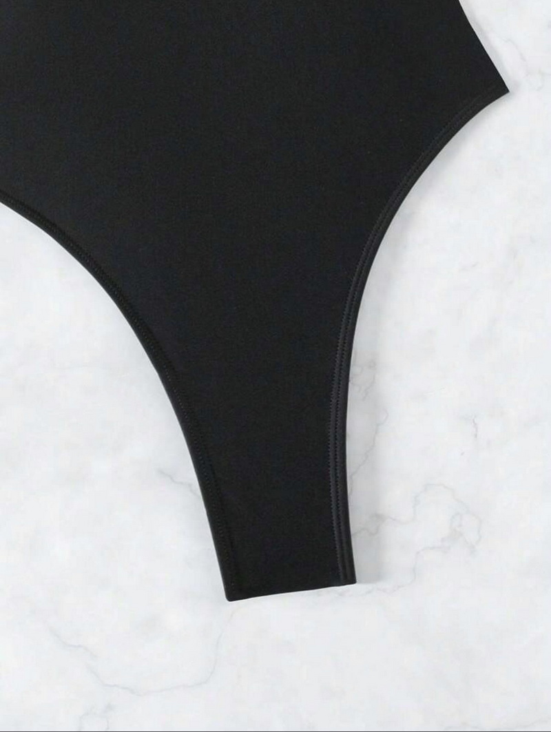 New Sexy One-Piece Swimsuit - Solid Color Backless Beachwear for Vacation_9