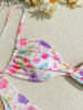 Floral Backless Two-Piece Bikini Set - Trendy Hot Spring Swimsuit for Women