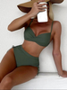 Solid Color Tie Triangle Bikini - Underwire Bra Hot Seller Bikini