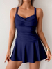 2025 Two-Piece Plus Size Swimsuit - Skirted European Style for Hot Springs