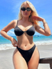 Sexy Solid Color Two-Piece Bikini - Women's Beach Swimwear