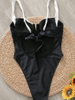 2025 New Solid Color French Vintage One-Piece Swimsuit, Sexy Slim Fit European Style
