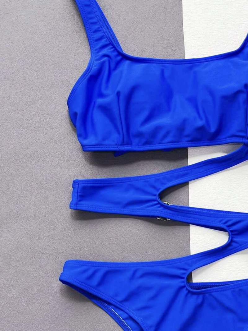 Sexy One-Piece Cutout Bikini - Solid Color Swimsuit for Women_10